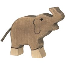 Figurine Eléphanteau, trompe haute HZ-80150 Holztiger 1