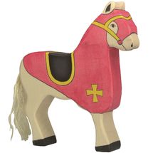 Figurine Cheval du chevalier rouge HZ-80248 Holztiger 1