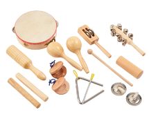 Tambourin rouge / écru pour enfant - Instrument à percussion