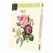Rose, anémone et clématite de Redouté A1286-80 Puzzle Michèle Wilson 1