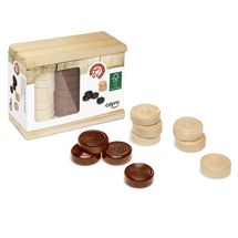 Pions en bois pour jeu de dames CA617 Cayro 1