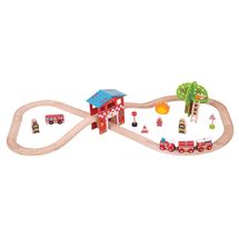 Circuit de train Caserne de pompiers BJT037 Bigjigs Toys 1