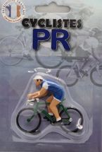 Figurine cycliste D Sprinteur Maillot bleu manches blanches FR-DS7 Fonderie Roger 1