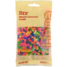 Sachet 1000 perles plastique Midi néon mix HAMA-207-51 Hama 1