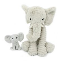 Peluche éléphant maman et son bébé gris DE72804 Les Déglingos 1