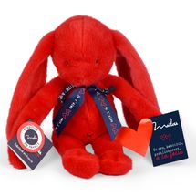 Peluche Lapin Méloé rouge passion 37 cm MA0239 Maïlou Tradition 1