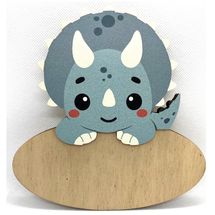 Plaque de porte personnalisable Tricératops VI-PLP08 Vintiun 1