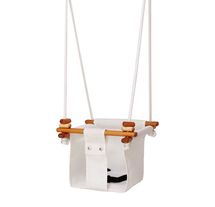 Balançoire pour bébé en bois et tissu Blanc SS-MW-B-EUR Solvej Swings 1