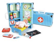 44pcs / set Enfants Faire semblant de jouer Jouet Docteur Jouet Infirmière  Jouer à la maison Jouets Faire semblant Docteur Simulation Clinique  Appareils avec sac de rangement