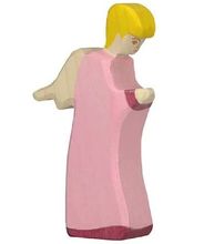 Figurine Crèche de Noël - Ange debout rose HZ80314 Holztiger 1