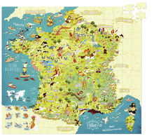 Puzzle Carte des merveilles de France V2726 Vilac 1