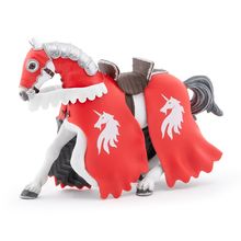Figurine Cheval du chevalier licorne rouge PA-39781 Papo 1