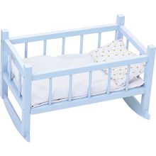 Lit bercelonnette poupée 40 cm bleu PE800115 Petitcollin 1