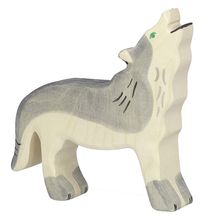 Figurine Loup hurlant HZ-80109 Holztiger 1