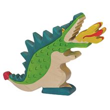 Figurine Dragon vert, flamme HZ-80279 Holztiger 1