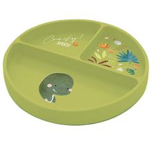 Assiette en silicone Cracky le dinosaure SJ-SI0696 Sassi Junior 1