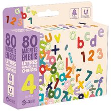 Magnets en bois - Lettres minuscules et Chiffres JJ8967 Jeujura 1