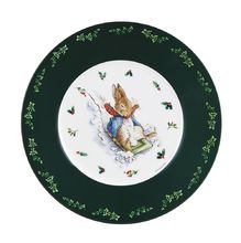 Assiette Pierre Lapin Noël verte 20 cm PJ-BP926N Petit Jour 1