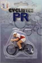 Figurine cycliste winner maillot blanc pois rouge _ Bernard & Eddy