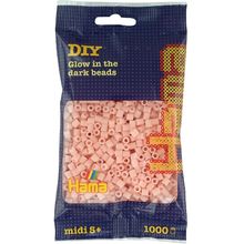 Sachet 1000 perles plastique Midi mix Rose phosphorescent HAMA-207-56 Hama 1