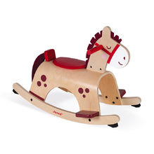 Hudada Cheval a bascule blanc ivoire avec arceau Vilac 1129W Cheval a bascule en bois