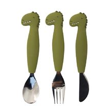 Couverts 3 pièces en silicone Mr Dino TX-96-442 Trixie 1