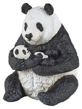 Figurine Panda assis et son bébé PA50196 Papo 1