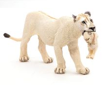 Figurine Lionne blanche avec son bébé lionceau PA50203 Papo 1