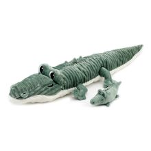 Peluche crocodile maman et son bébé vert DE76220 Les Déglingos 1
