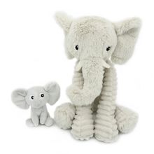 Peluche éléphant maman et son bébé gris DE72804 Les Déglingos 1