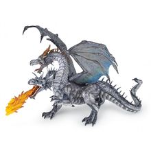 Figurine Dragon deux têtes argenté PA38998-4007 Papo 1