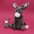 Peluche âne maman et son bébé gris DE76030 Les Déglingos 8