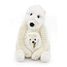 Peluche ours polaire maman et son bébé blanc DE76110 Les Déglingos 3
