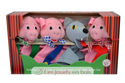 Set 4 Marionnettes à Main Animaux Goki – Cheval, Renard, Raton Laveur, Ours – Jouet Éveil Enfant