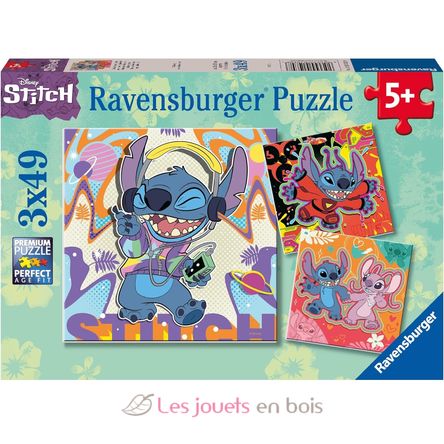 Puzzle Jouer toute la journée Stitch 3x49 pcs RAV-01070 Ravensburger 1