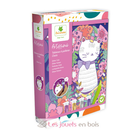 10 tableaux à paillettes Chats SYCREA037 Sycomore 1