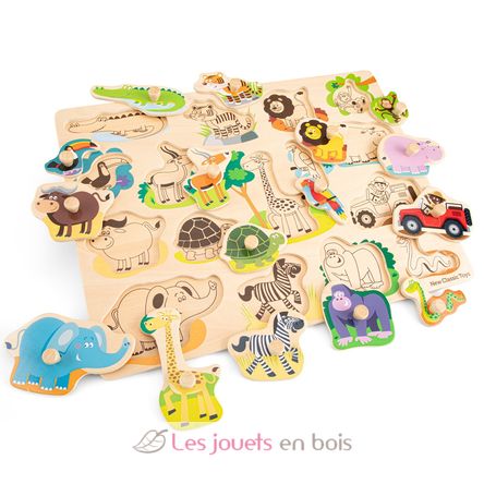 Janod - Puzzle tactile - Premiers Animaux (4 pcs) - Le Petit Zèbre