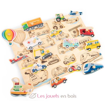 Puzzle véhicules en bois - Dès 18 mois - Puzzle enfant - speelgoed