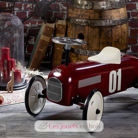 Porteur voiture vintage bordeaux V1046 Vilac 5