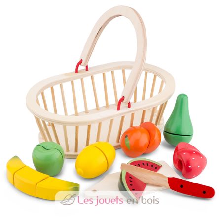 Dinette Plateau d'Aliments pour Enfants Montessori Robincool Eco Fruit  Fabriqué en Bois Écologique 17 accessoires