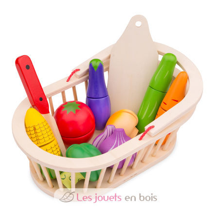 Dinette en Bois,Dinette Enfant,Legumes Jouet avec Panier