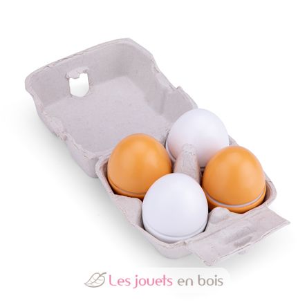 6 Oeufs en Bois Jouets, Jouet Œufs colorés d'Imitation Cuisine et Dinette,  Jouets éducatifs de Pâques, Noël, La journée des Enfants, d'halloween  Cadeau, Les Enfants à Partir de 3 Ans : 