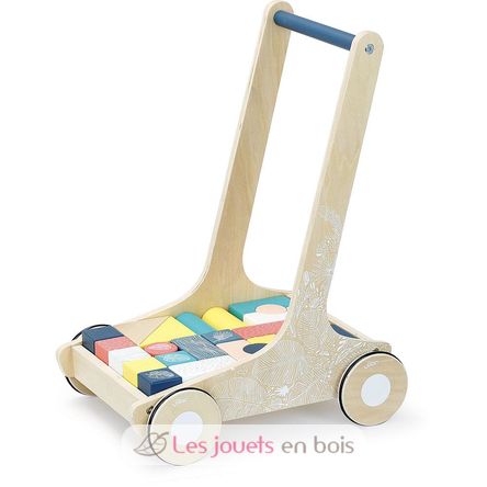 Chariot de cubes Sous la Canopée Vilac 1061 - Trotteur - Chariot de marche  - Jouet d'éveil