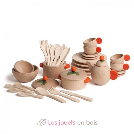 Dinette jouet en bois 18 pcs Plateau de thé Enfant 3 ans + - Un jeux des  jouets