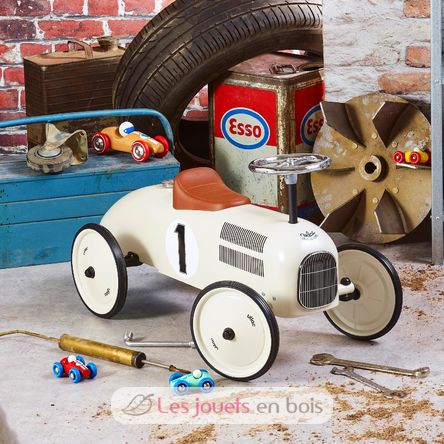 Porteur voiture en métal blanc crème V1102-3416 Vilac 8