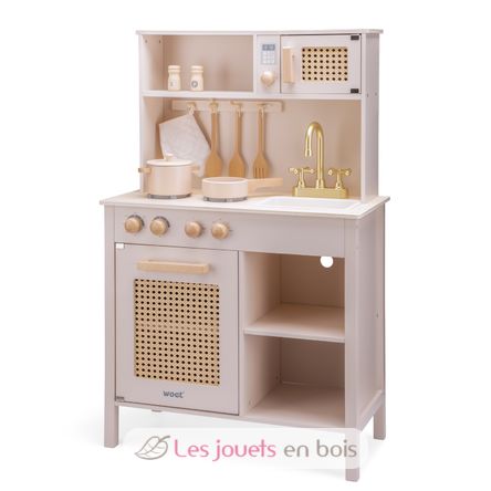 Cuisine en bois et rotin rose NCT11046 New Classic Toys 1