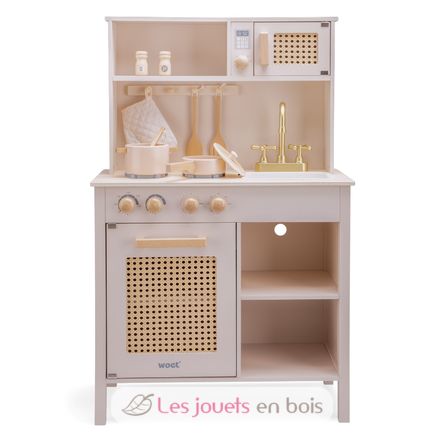 Cuisine en bois et rotin rose NCT11046 New Classic Toys 2
