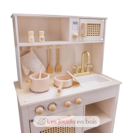 Cuisine en bois et rotin rose NCT11046 New Classic Toys 3