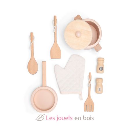 Cuisine en bois et rotin rose NCT11046 New Classic Toys 5