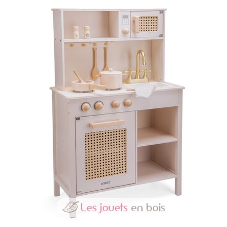 Cuisine en bois et rotin rose NCT11046 New Classic Toys 7